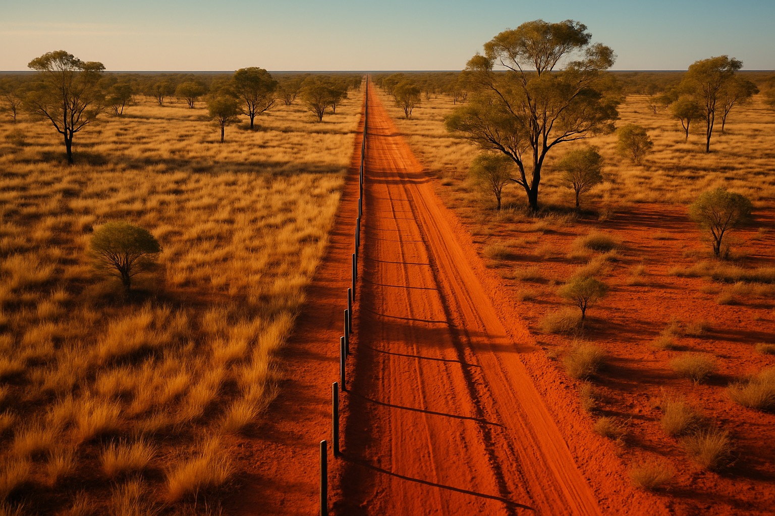 Boundary fence stretching to the horizon