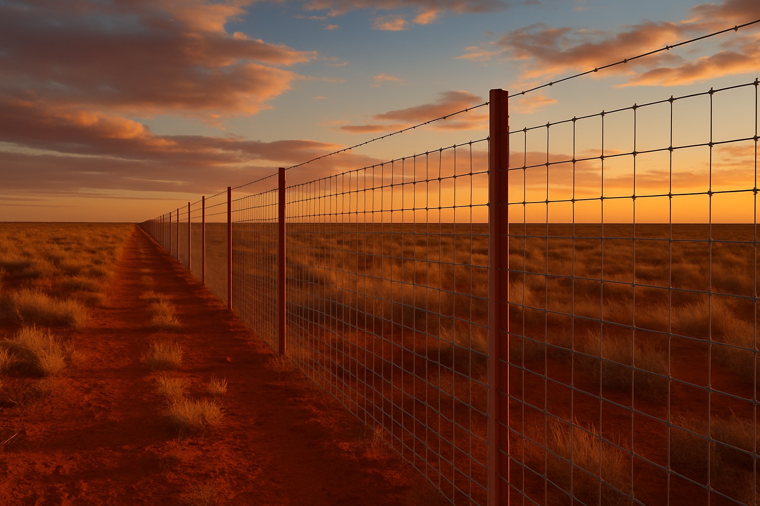 Fence at sunset